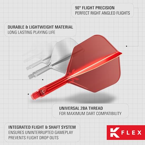 Image of Target Darts K Flex Integrated Dart Flight and Shaft, No.6 | 3-Pack K-Flex - No. 6, Kflex Precision-Molded 2-in-1 Dart Flights and Dart Shaft | Professional Dart Accessories