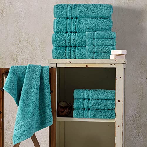 Hammam Linen 6-teiliges Original türkische Baumwolle weich, saugfähig und Premium Handtücher Set für Bad und Küche 2 Badetücher… – Ansicht 6