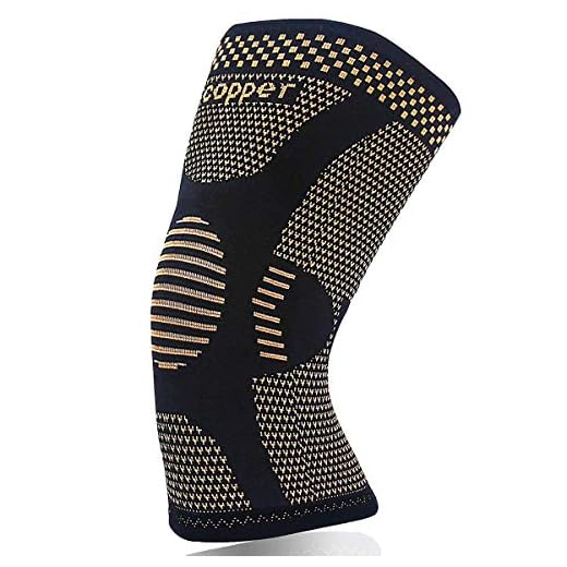 JIUFENTIAN Copper Knee Brace for Arthritis Pain and Support-Copper Knee Sleeve for knee pain Compression sleeve for Sports, Workout, Knee Pain Relief-Single(Large)