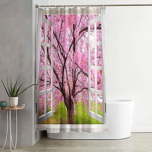 Rideau de douche polyester KnSam 180x200 lavable anti-moisissure sakura