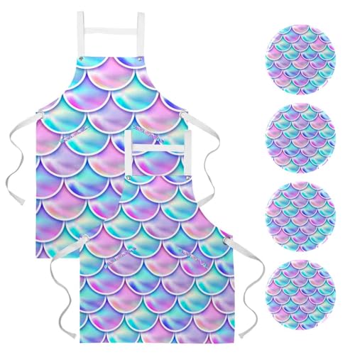 Tablier de serveuse multicolore pour la pâtisserie et le nettoyage de la maison