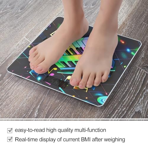 Báscula digital de baño con diseño Colorful Piano Keyboard miniatura 5