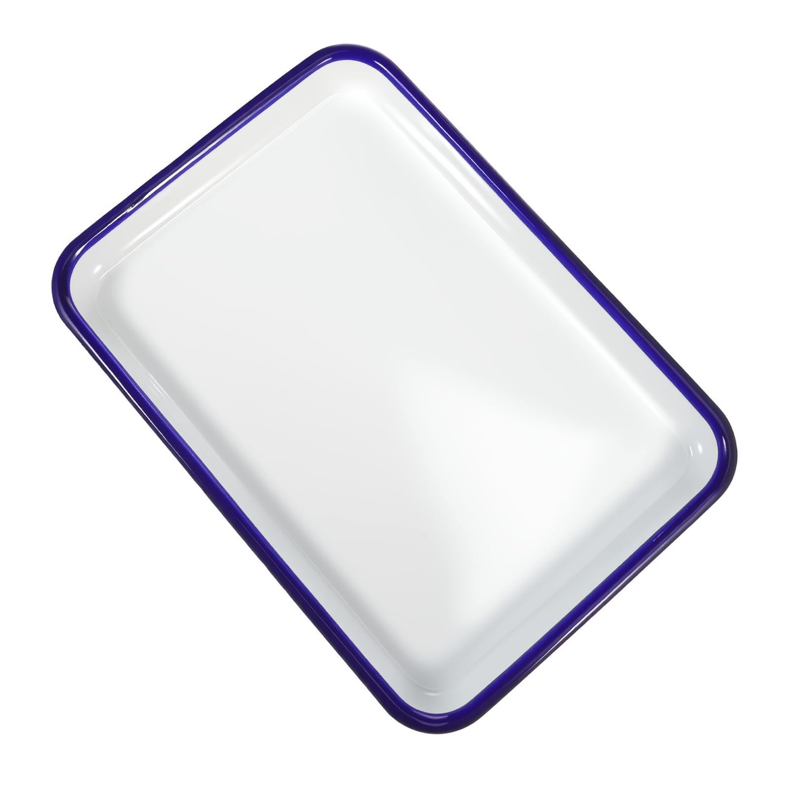FOMIYES 2 Piezas Bandeja para Hornear Rectangular 26x18 Cm Esmaltada de Color Blanco para Resistente a Rayaduras Alto Brillo, Adecuada para Uso en Cocina y Repostería
