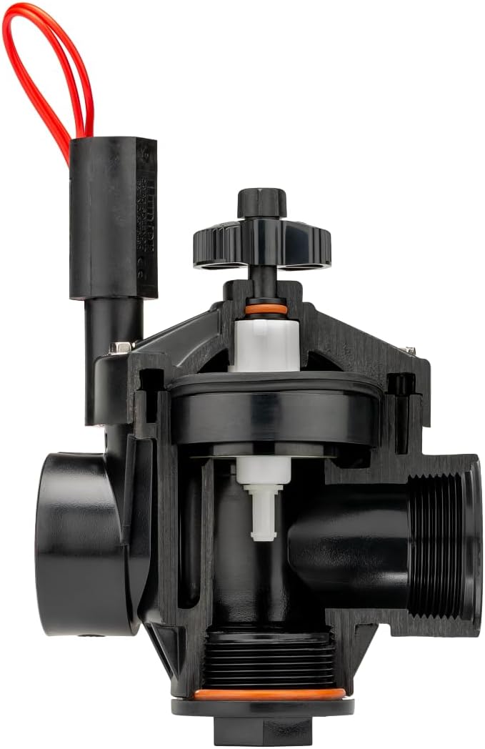 Hunter PGV 1½ Inch Irrigation Valve with Flow Control, Globe Angle Combo Design, Heavy Duty Plastic Body, Female Threaded Inlet and Outlet, 20–150 PSI, Sprinkler Valve for Lawn and Garden Systems