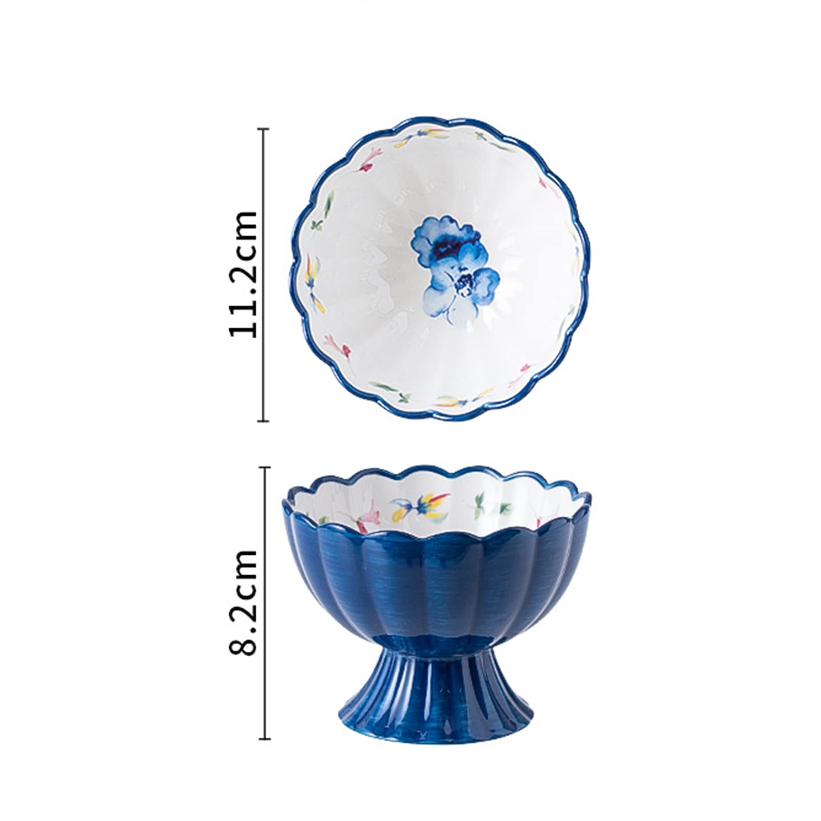 Insalatiere in vetro, Coppe for gelato Coppe for dessert Piatti for gelato Coppe for semifreddo alla frutta Bicchieri for gelato Piatti for budino Possono essere utilizzati nei negozi di dolci(Dark Bl