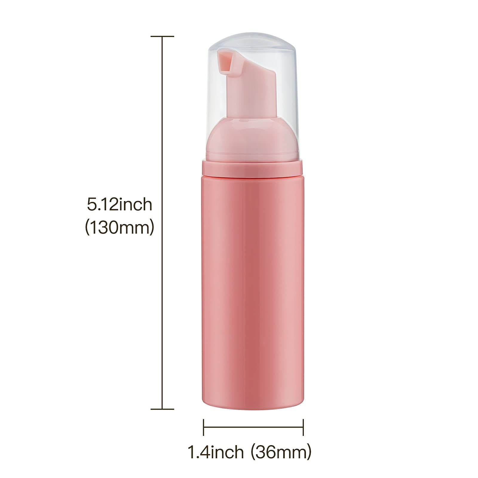 2 Dispenser Per Sapone Schiumogeno Da Viaggio - 60 Ml, Ricaricabili, Antiperdita, Rosa
