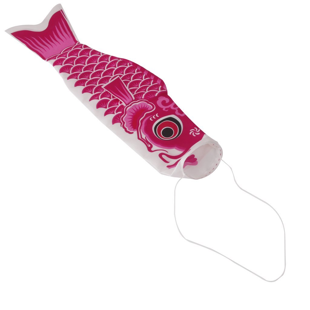 Inzopo 55cm Japanese Windsock Carp Flag Koi Nobori Sailfish Fish Wind Streamer Pink