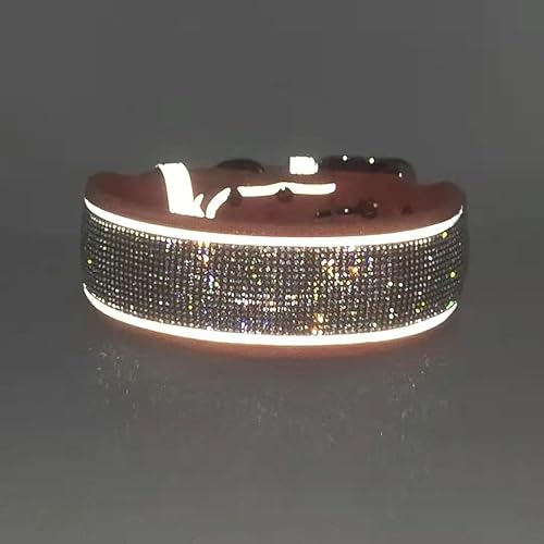 Miniatura 7 de haoyueer Collar para perro con diamantes de imitación, deslumbrante y brillante, de ante suave, reflectante, collar de cristal para perros medianos