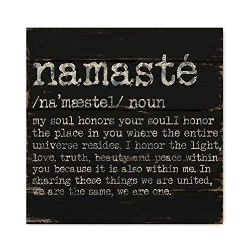 Panneau en bois Namaste décoration murale rustique citations