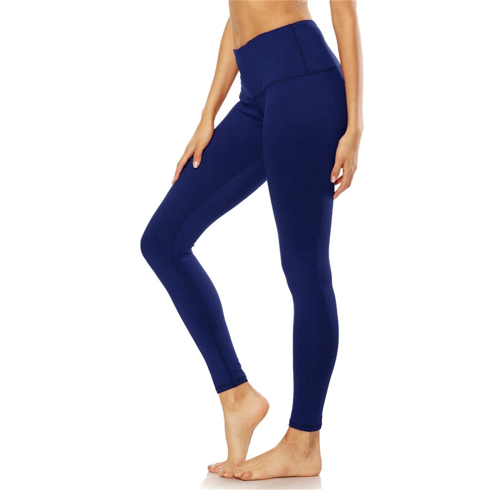 Seksowne, długie legginsy dla kobiet, podstawowe wysokie talii, spodnie do jogi, cienkie rajstopy sportowe, do treningu, treningu, proof Power Flex Solid Color Sports Running Workout Gym Tigh