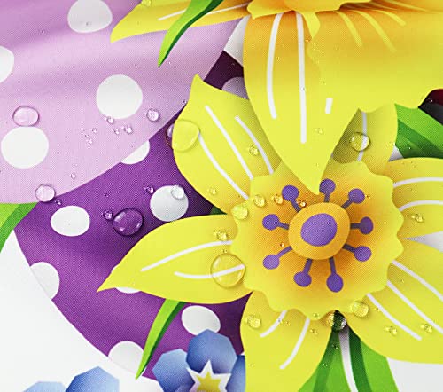 Cuteiush Easter Egg Rectangle Tablecloth Waterproof Fabric Happy Easter Egg Table Cover 60X84Inch Easter Spring Party Holiday Table Cloth Protector 60X84Inch For Home Kitchen Dinning Decoration #TOP5