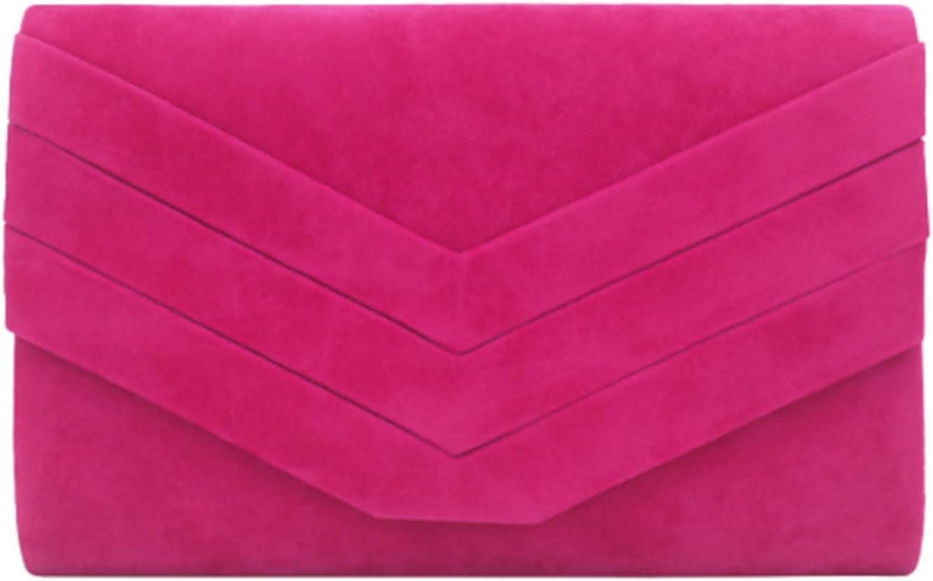 Stylish Faux Suede Envelop Style Bridal Wedding Evening Clutch Party Purse Hand Bag