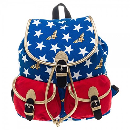 DC Comics Mochila Original Con Licencia Wonder Woman Estrellas Escolar