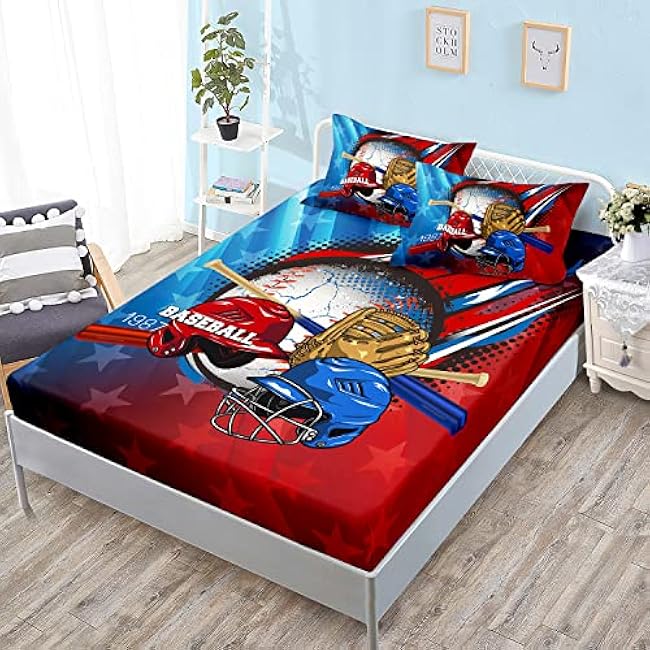HOSIMA Gaming Bedding Gamepad Fitted Sheet Twin Size and Gamer Bedding Sets for Boys Used to Gamer Room Decor,1 Fitted Sheet+2 Pillowcases.