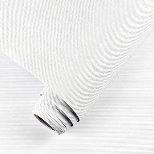 White Grasscloth Peel and Stick Wallpaper Linen Wallpaper 15.7