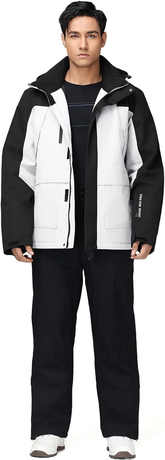 Men's Winter Windproof Waterproof Snowsuit Snowboard Jacket and Ski Pants for Snow Sport
