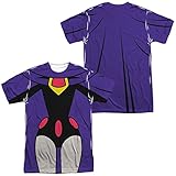 Popfunk Teen Titans Go Raven Uniform Unisex Adult Sublimated Costume T-Shirt (Front/Back), 2X-Large