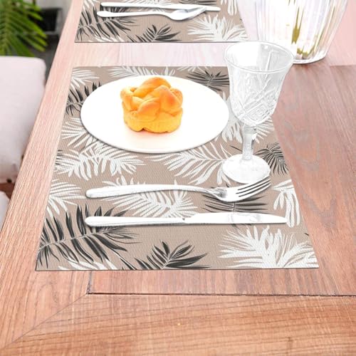 Sets de table feuille de palmier blanche en PVC design chic pour réception