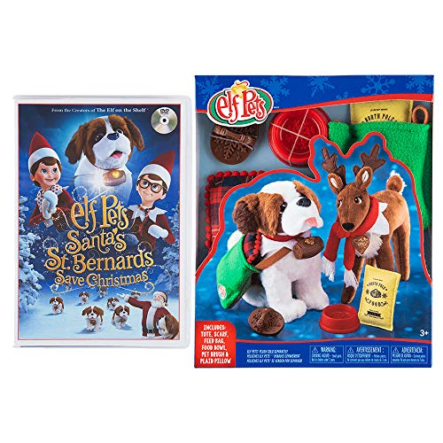 The Elf on the Shelf Elf Pets Saint Bernard Accessories Christmas Set: Elf Pets Good Tidings Outfit and Accessories and Santa's St. Bernards Save Christmas DVD Movie