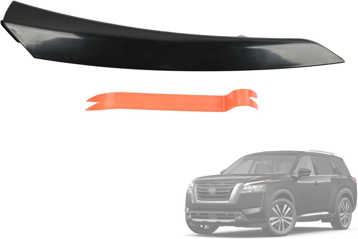 Front Driver Side Headlight Lamp Molding Trim Compatible with Nissan Pathfinder 2022 2023 2024 Replace NI1046112, 191275842744, 623836TA0A, 623836TA1A (Left side)