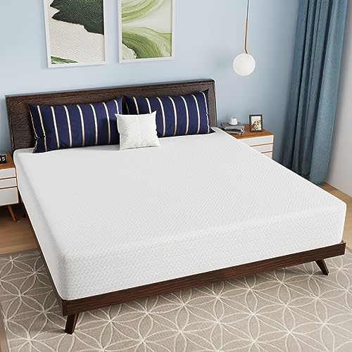 Image of PayLessHere 12 Inch Bamboo Charcoal Cooling Gel Memory Foam Mattress in a Box /Medium-Firm Mattress /Fiberglass Free /Pressure Relief & Temperature Regulation /CertiPUR-US Certified,White King