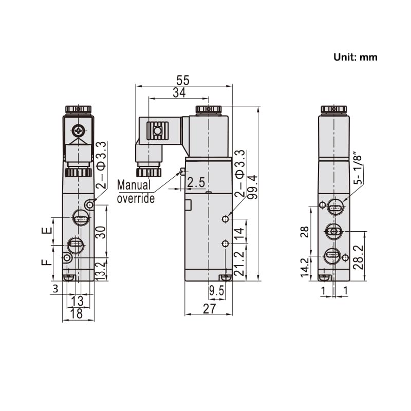 Électrovanne pneumatique 4V110-06 pour le pilotage de vérins double effet - 6