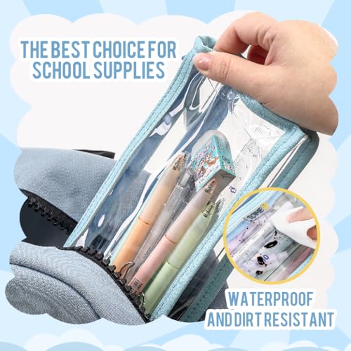 Image of Zibuyu Transparent Pouch, Double Layer Pencil Case, Pouch for Stationery