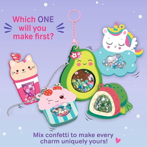 Image of Chalk and Chuckles Joydomes - DIY Shaker Keychain & Bag Charm Making Kit, Kawaii 3D Confetti Art & Craft Activity, Mess-Free Creative Toy, Birthday Gift for Girls & Boys Ages 5, 6, 7, 8, 9, 10