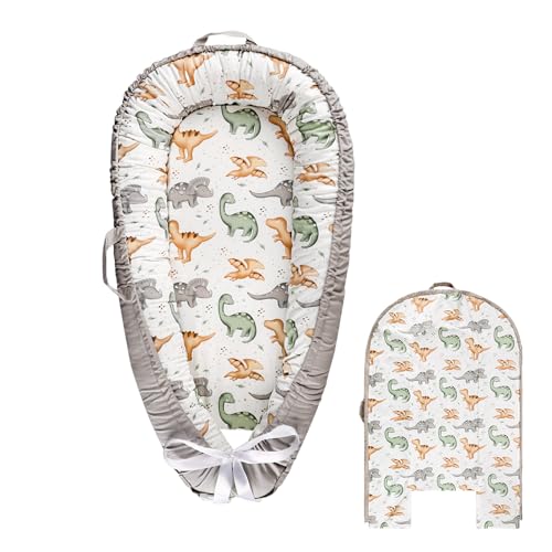Image of Hooyax Baby Lounger Cover, 100% Cotton, Reversible, Dinosaur Pattern, Compatible with Most Loungers