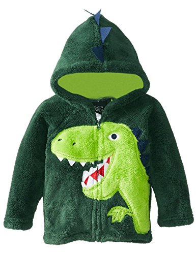 Little Hand Boys Fleece Cartoon Dinosaur Hoodies Winter Jackets Toddler Coat for Kids Green 1-2 Years