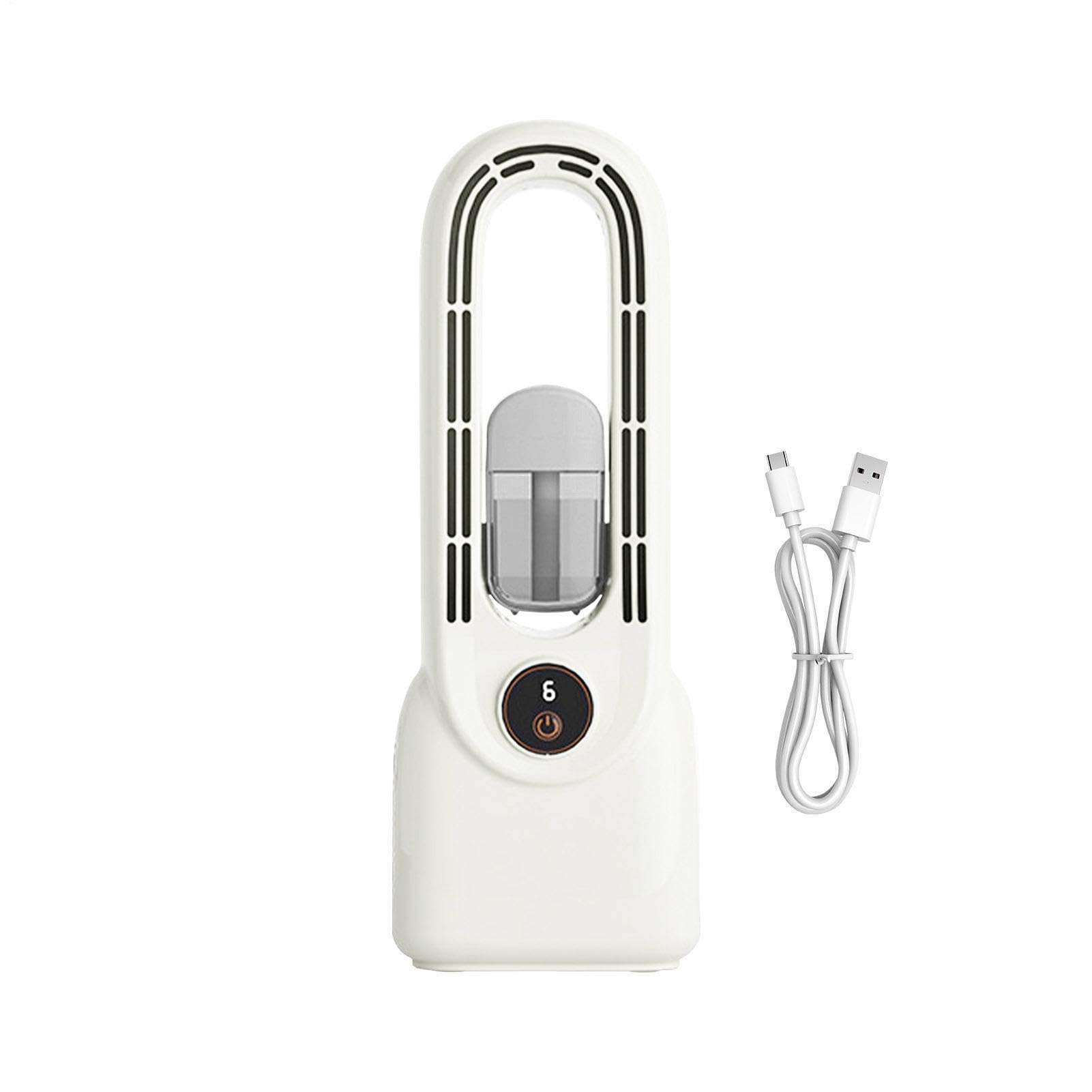 Ventilatore Da Scrivania Ricaricabile Ventilatore Senza Pale a 6 Velocità e | Fan a silenzioso, ricarica Type-C 1500mAh per Ufficio Casa Camera da Spiaggia