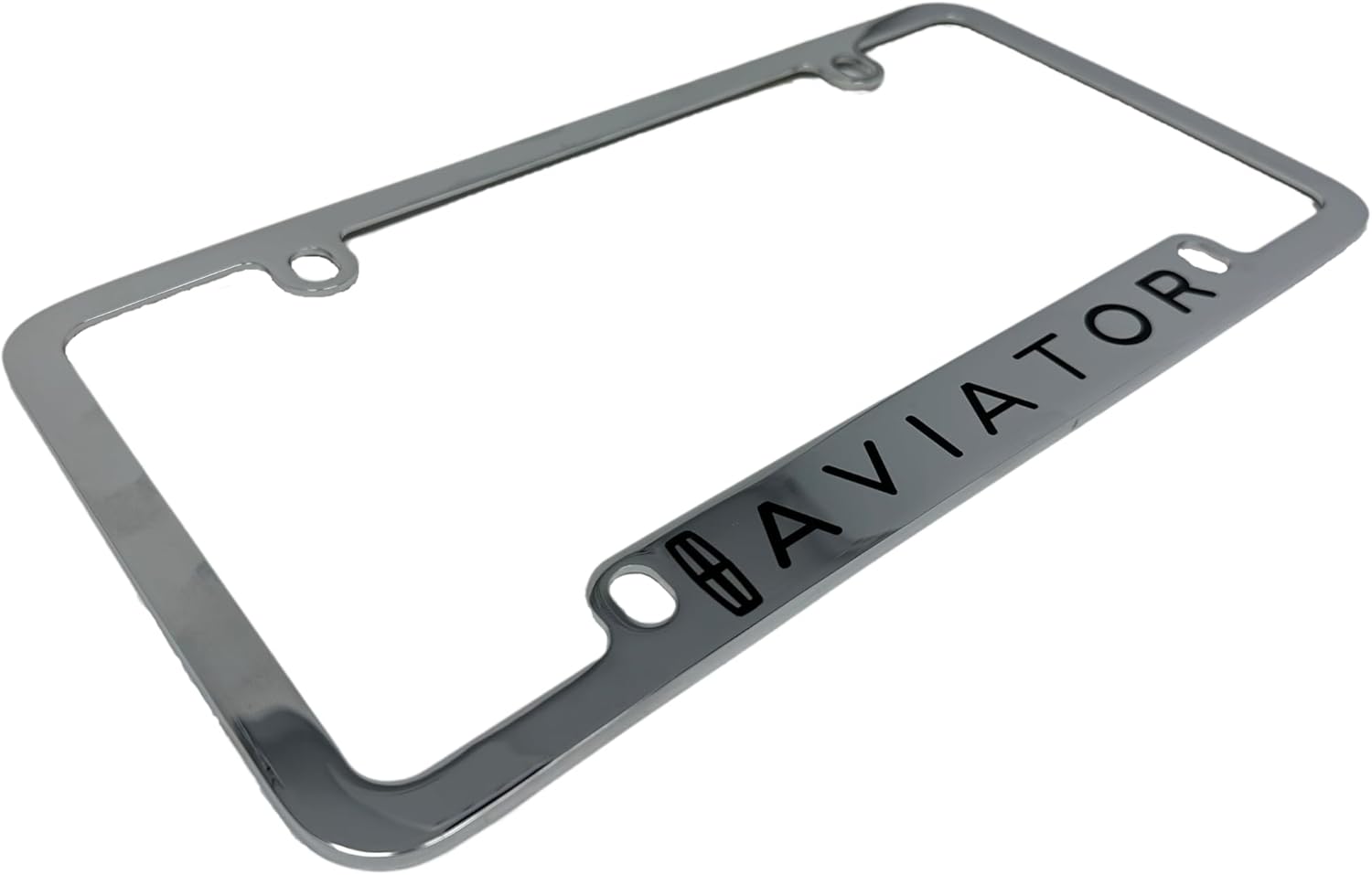 Aviator License Plate Frame Chrome Plated Holder 4 Hole for Lincoln Aviators