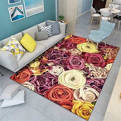 Tapis de sol de salon rectangulaire rouge 80x120cm tapis de chambre antidérapant