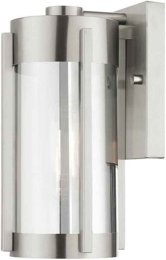 Livex Lighting 22380-91 1 Light Brushed Nickel Outdoor Wall Lantern