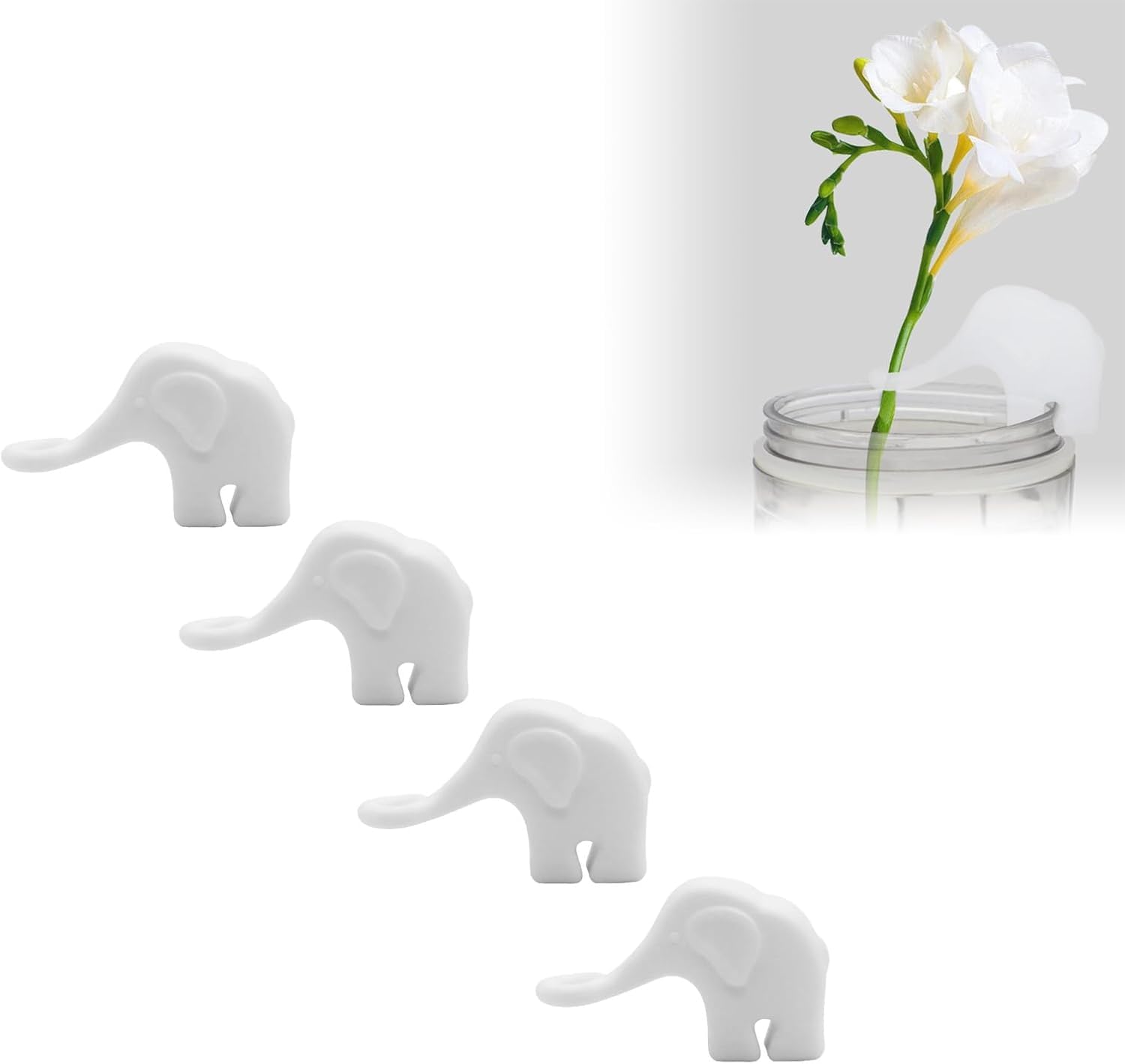 4PCs Plant Supports, Adjustable Plant Propagation Buddy, Propagation Holder Reusable Plant Cutting Holder, Plant Breeding Friend for Hydroponics and Soil Plant (White)