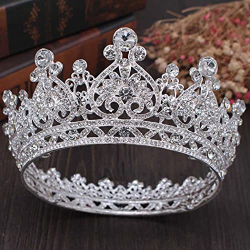 Aprince Silver Round Crystal Tiaras and Crowns for Women Tiaras for Girls Rhinestones Wedding Headband Tiara for Women The Crowns for Women Birthday Crowns for Women Crown for Girls Hair Accessories