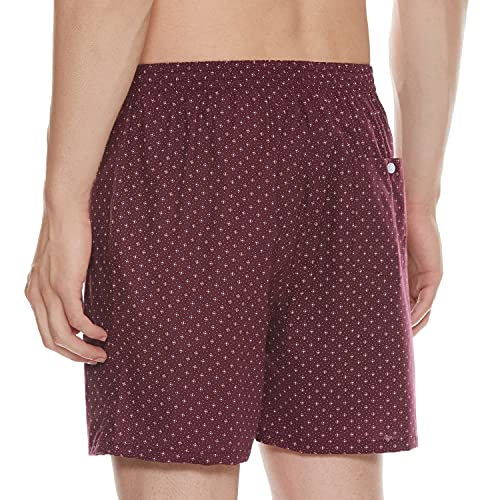 Image of Longies Pure Cotton Men Printed Boxers Pack of 3 Regular Shorts (LGBOXPO3V003 Navy,Blue,Maroon3266 XL)