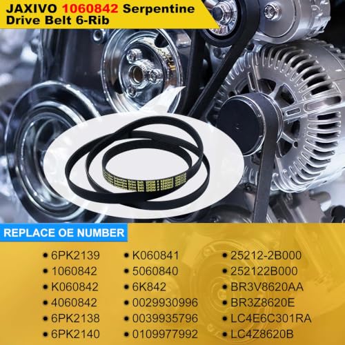 Image of 6PK2139 Serpentine Belt V-Ribbed Drive Belt Compatible with V8 20-22 F53 /F59,21-23 F650 /F750 7.3L,10-11 Soul,Replace K060842