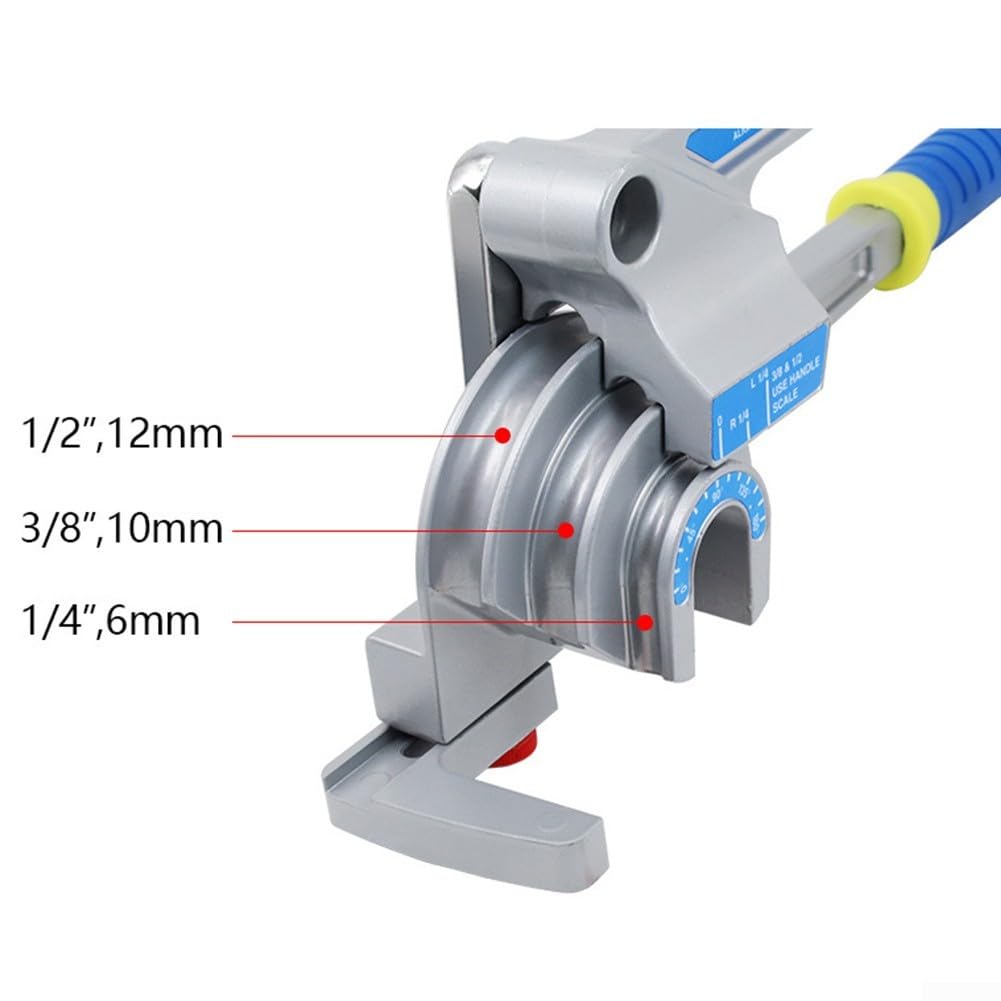 Cintreuse robuste 3 en 1 pour tubes de 1/4, 3/8, 1/2 avec construction en alliage d'aluminium et mécanisme à levier pour un pliage précis des tuyaux (CT-612A)