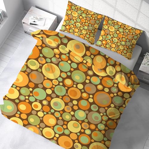 Housse de couette avec fermeture éclair 160x200 parure 3 pièces cercle géométrique - 5