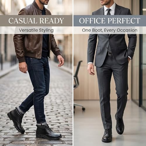 Image of Dvoy'X Men's Stylish Ankle Boots for Man | Premium Leather Look Lace-Up Boots | Super Comfortable Cushioned Sole | Casual & Formal Wear | Durable Affordable Everyday Footwear |