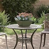 Homgoday Stilvoller Metallgartenpflanzer Olivgrün - UV-best?ndig, 35x35x15 cm, max. 20 kg Model873802