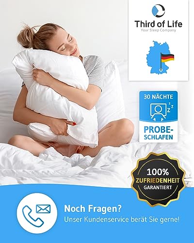 Kissen 50x80 VERDA, Made in Germany & 100% nachhaltig, Ergonomisches Kopfkissen 50 x 80 aus recyceltem Material, Höhenverstellbar für Bauch-, Rücken- & Seitenschläfer, Schlaf-Kissen für Allergiker