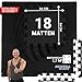 Miweba Sports Bodenschutzmatte BS50 | 8-teilig 1,7 m² - Yogamatte Gymnastikmatte Puzzlematte Fitness Sportmatte Fitnessmatte Gummimatte Turnmatte Trainingsmatte Puzzle Matte Bodenmatte (Schwarz)
