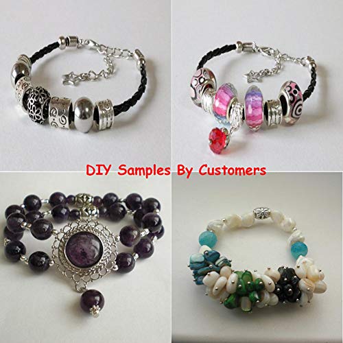 Craftdady 190Pcs Antique Silver Spacer Beads 8 Styles Tibetan Large Hole Column Tube Barrel Metal Charm Beads Hole: 4-5Mm Fit European Charm Snake Chain Bracelet Jewelry Making #TOP6