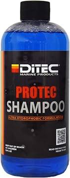 DITEC PROTEC Shampoo, Marine Maintenance Wash for Paint and Gelcoat, Glossy Hydrophobic Finish