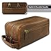Velino Handmade Genuine Buffalo Leather Unisex Toiletry Bag Travel Dopp Kit Grooming and Shaving Kit ~ Gift for Men Women ~ Hanging Zippered Cosmetic Pouch ~ Bathroom Makeup Case