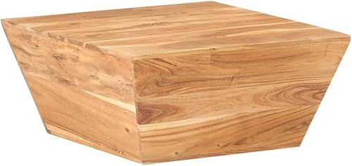 Miniatura 6 de Mesa auxiliar, mesa de centro de tronco, mesa de centro de granja adecuada para sala de estar, oficina, balcón, estudio, sala de estar familiar en