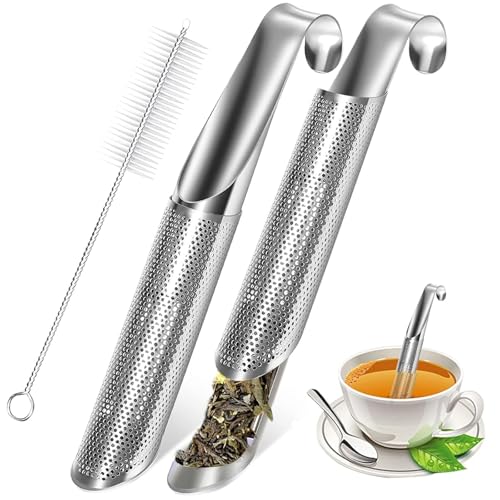 El Mejor Listado de Infusores más recomendados. 48 BYHANG 2 PCS Difusor de Té Acero Inoxidable con Cepillo, Infusor de Te con Malla Ultra Fina, Filtros para Té Suelto, Rosa y Café, Ideal para Té, Especias, Hierbas, Regalo de...