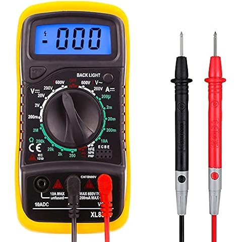 XL830L Pocket Digital Multimeter Mini Voltage Tester Home Measuring Tools Multi-Tester Test DC Current, Resistance, Continuity, Frequency Backlight LCD Display With Battery Cover
